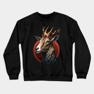 Goat King With Crown Crewneck Sweatshirt